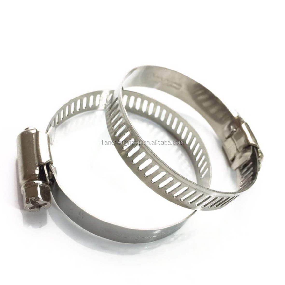 galvanized iron American stamping adjustable pipe clamp worm gear 201 304 stainless steel hose clamp