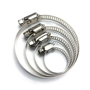 galvanized iron American stamping adjustable pipe clamp worm gear 201 304 stainless steel hose clamp