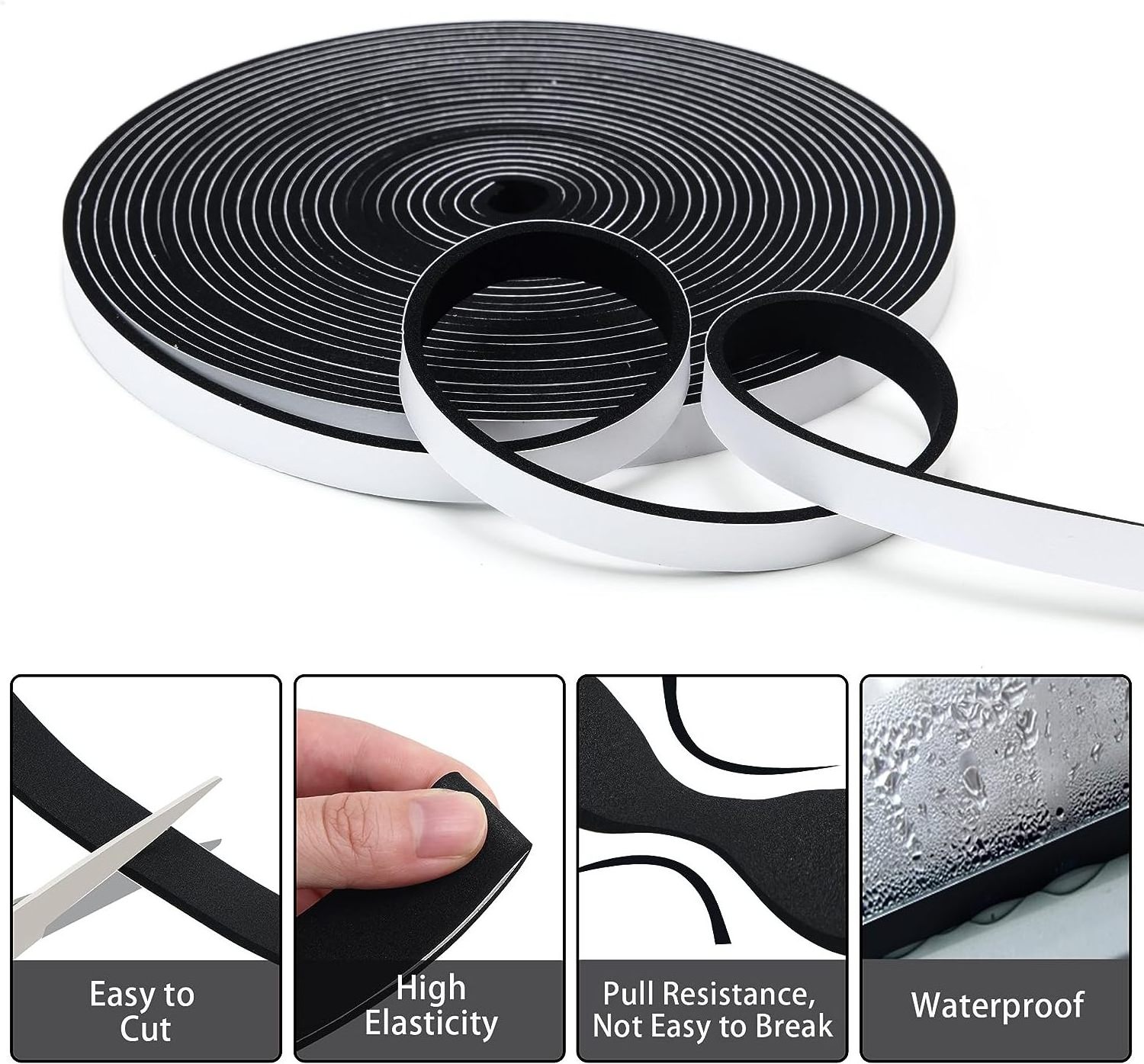 Single Sided Closed Cell EVA Foam Tape Insulation Soundproofing Tape Adhesive Foam Tape Weather Strip for Doors Sticky