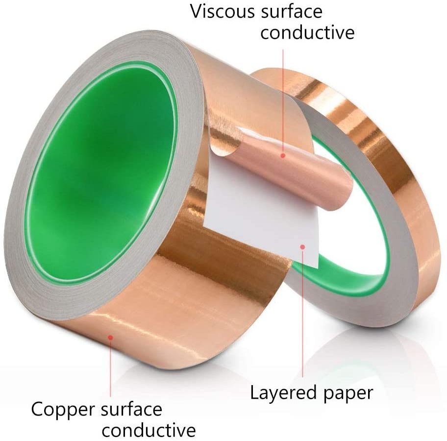 20M Double-Sided Conductive Copper Foil Tape EMI Shielding Paper Circuits Copper Tape Conductive Tape for  Stained Glass Slugs