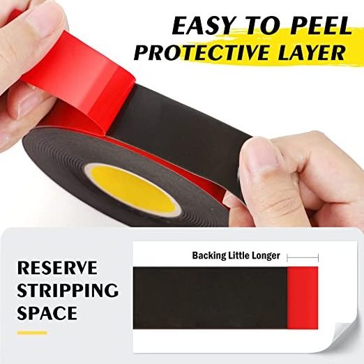 Custom Black Foam Mounting Tape  Strong Adhesive Double Sided Tape for Decorative and Trim Car Double Sided Foam Tape