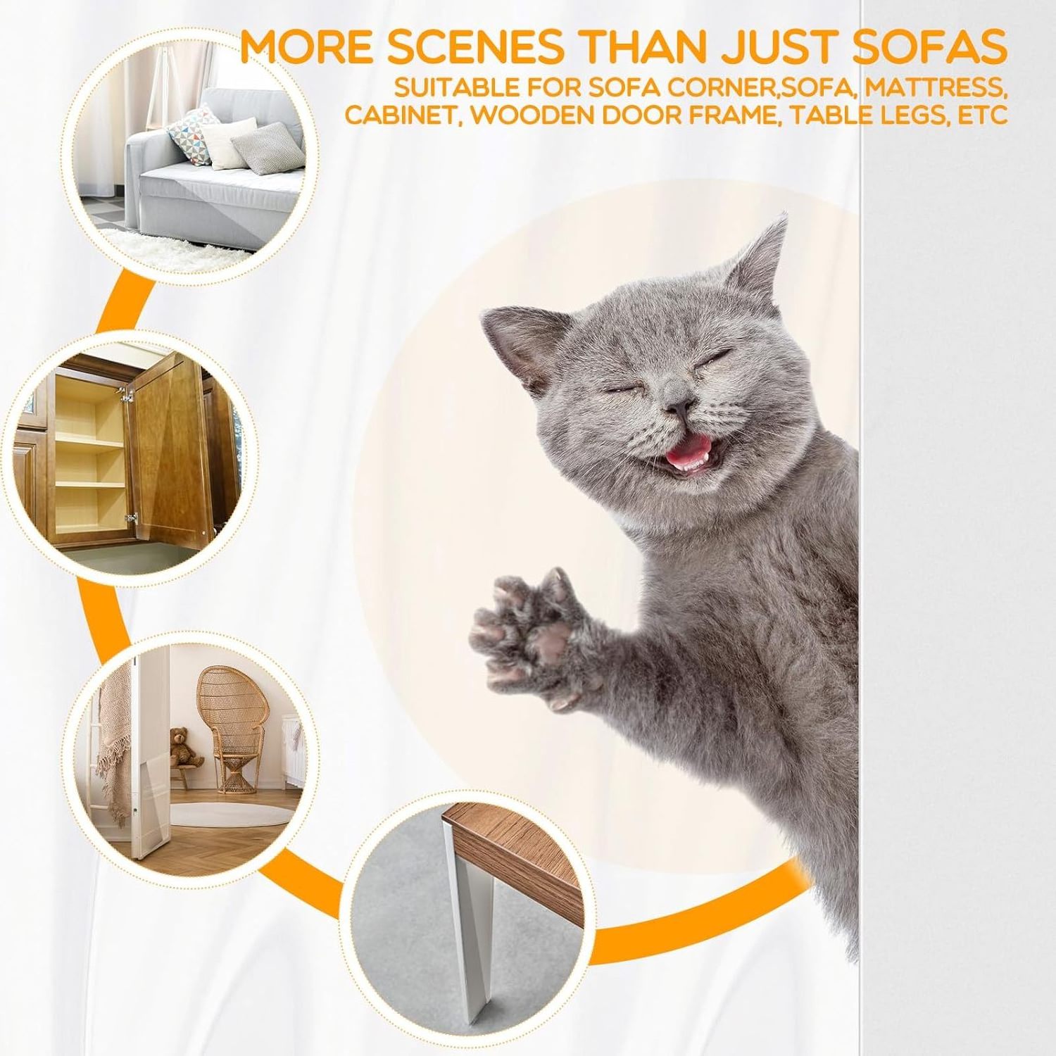 Cat Scratch Deterrent Tape Anti Scratching Sticky Tape Clear Cat Couch Protector Pet Training Tape for Furniture Sofa Door