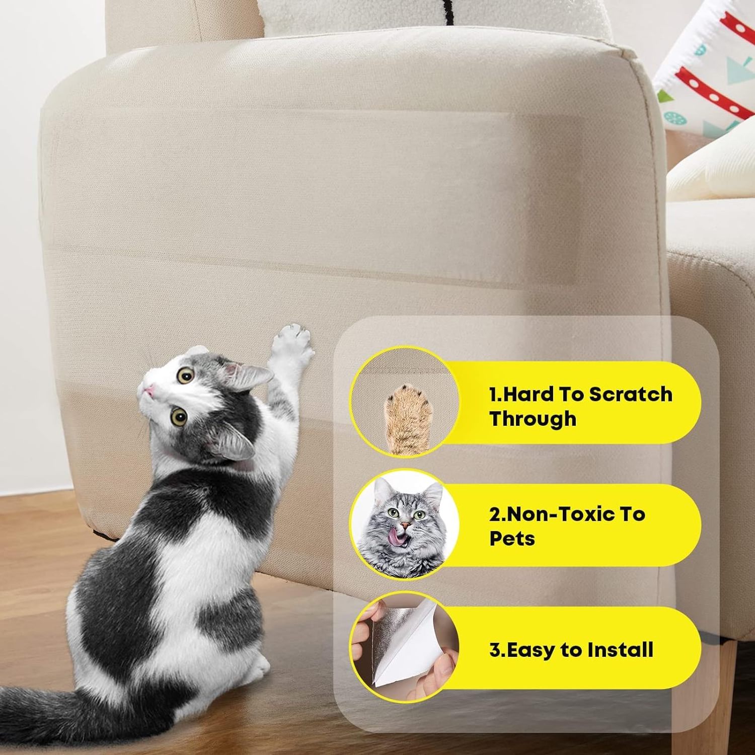 Cat Scratch Tape Scratch Furniture Protector Cat Training Tape Transparent Clear Double Sided Cat Deterrent Tape