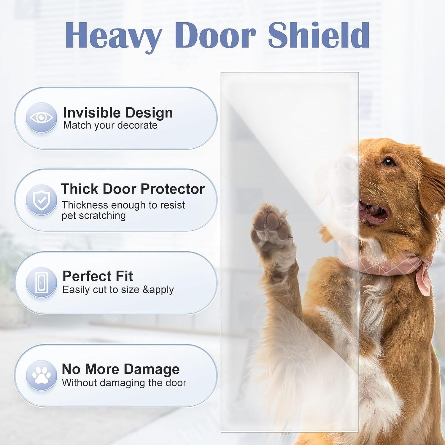 Door Protector from Dog Scratching, Cat Anti Scratch Tape Clear Training Self Adhesive Tape for Carpet, Sofa, Couch, Door