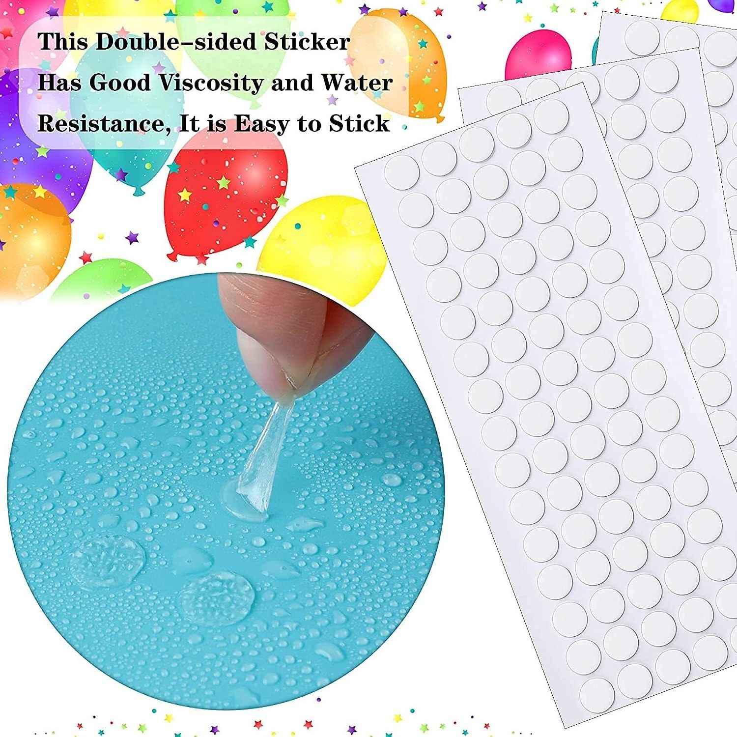 10mm 20mm Double Sided Adhesive Dots Removable Round Putty Clear Sticky Tack Stickers  for Wall Hanging Festival Decoration