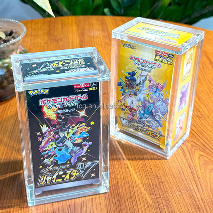 TCG Wholesale Custom Deck Playing Game Funko Pop MTG 1st edition Pokemon Cards EN JP Booster Box Acrylic Display Magnetic Case