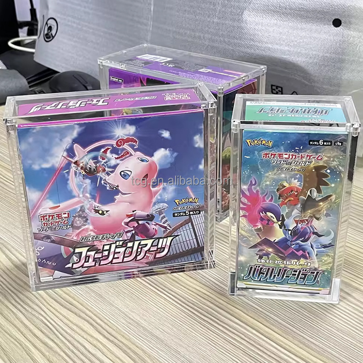 TCG Wholesale Custom Deck Playing Game Funko Pop MTG 1st edition Pokemon Cards EN JP Booster Box Acrylic Display Magnetic Case