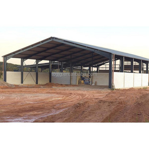 Easy Install Prefabricated Cattle Farming Barn Steel Structure Cow Hangar Shed