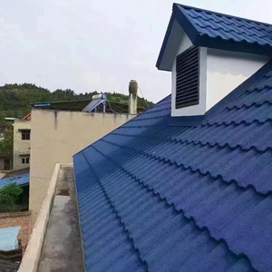 Ghana  Stone Granules Coated Color Steel Plate Solar Roof Tiles Flat Roof Materials For House Roofing