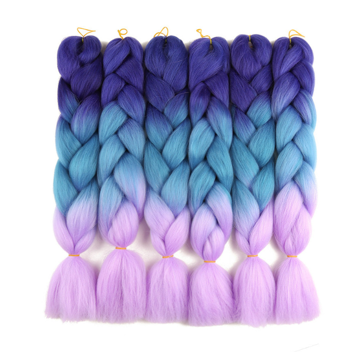 Cheap Wholesale Braiding Hair Crochet Synthetic Fiber 100 grams 24 inch Ombre Synthetic Hair