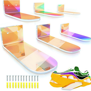 Acrylic Floating Shoe Display Iridescent Shoe Organizer For Shop Or Home Display Rainbow Sneaker Shelves Wall Mounted