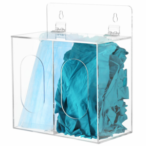 Wall Mount Clear With Lid Acrylic Disposable Glove Holder Face Mask Dispenser box Triple Glove Holders