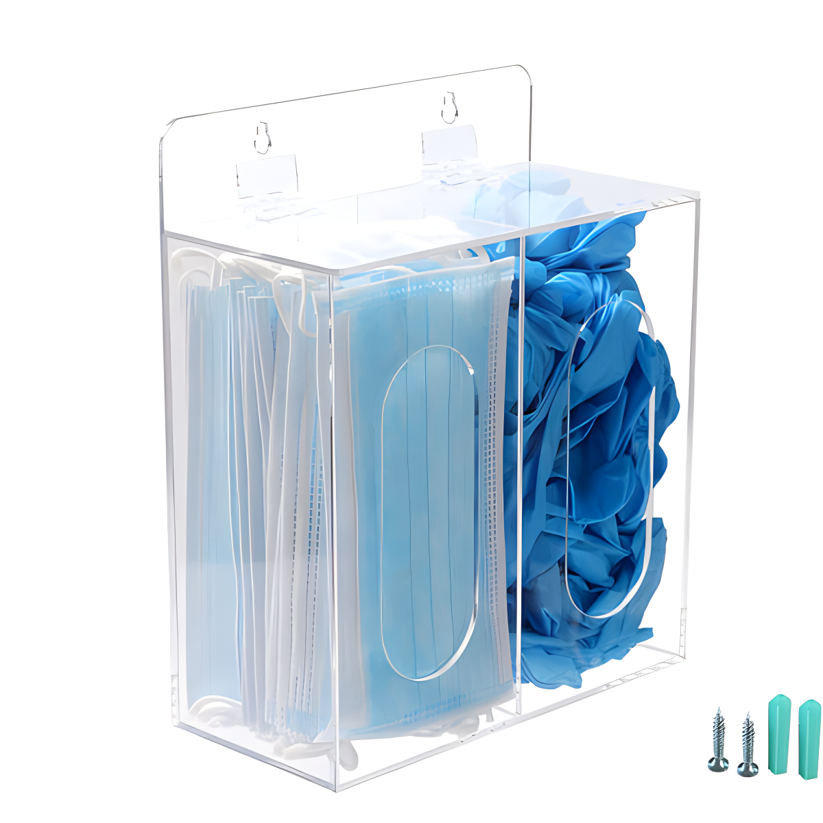 Wall Mount Clear With Lid Acrylic Disposable Glove Holder Face Mask Dispenser box Triple Glove Holders