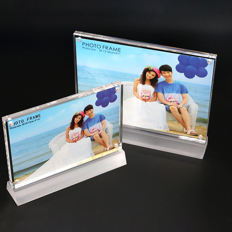 Custom Instax Mini Frames 4x6 Acrylic Photo Frame Clear Picture Frames For Tabletop Desktop Freestanding Sliding