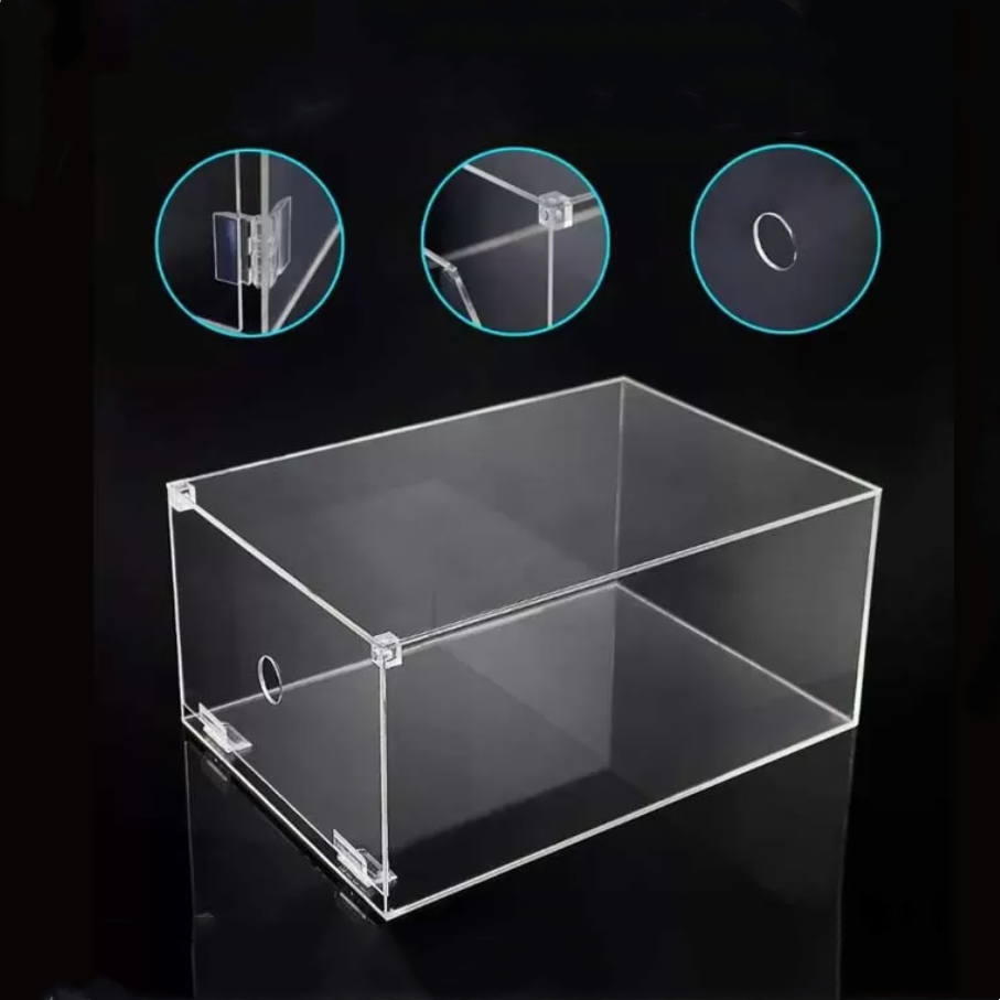 custom transparent magnet led stackable giant baby mens sneakers plastic packaging boxes case clear acrylic storage shoe box