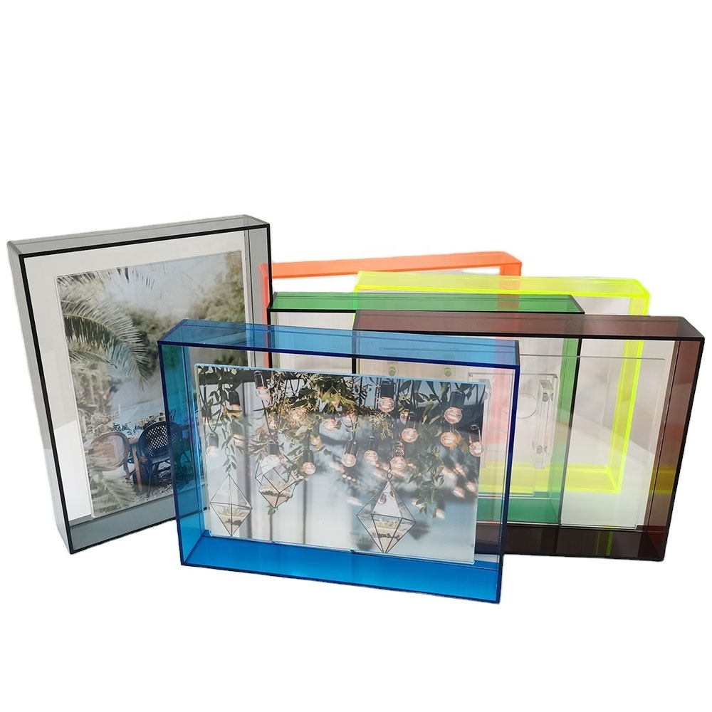 Custom Instax Mini Frames 4x6 Acrylic Photo Frame Clear Picture Frames For Tabletop Desktop Freestanding Sliding