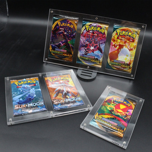 Magnetic Lid Game Pack Storage Case without Card Clear Acrylic Pokemon trading Cards Booster Display Box