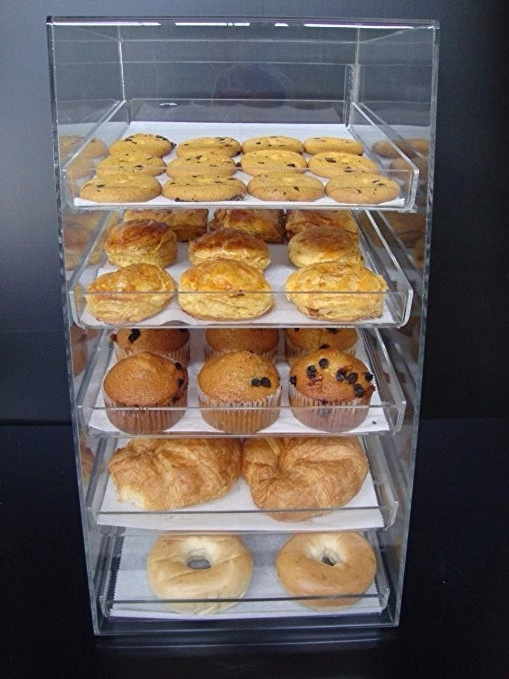 Bakery Cake Display layers Cabinet Horizontal Storage Box Bread Cookie Cupcake Doughnut Display Case