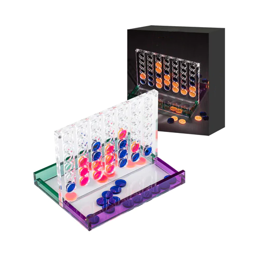 Custom Color Acrylic Connect 4 Game Set Modern Funny Acrylic 4 In A Row Game Provide Kids Entertainments