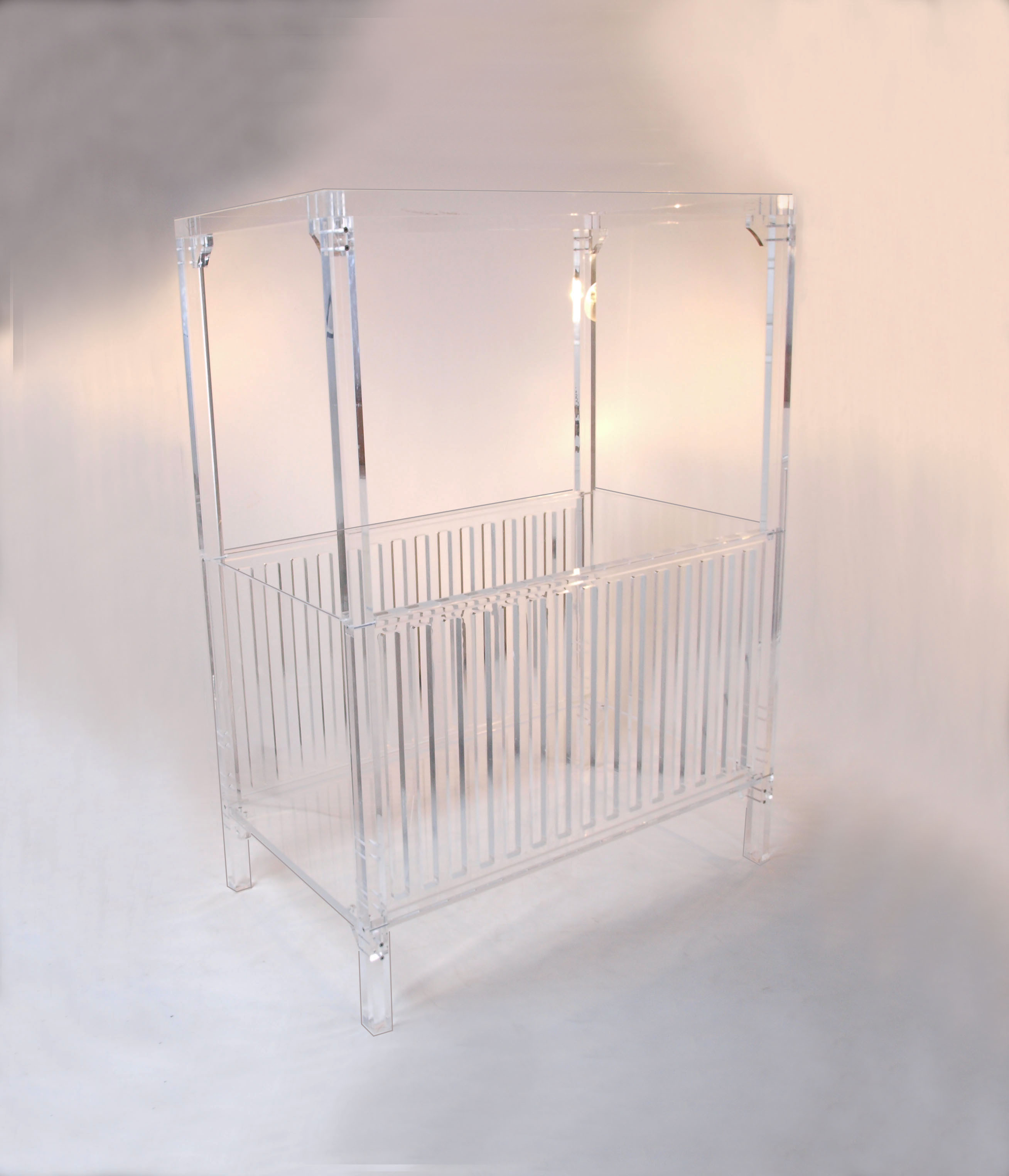 Clear acrylic baby crib best sale