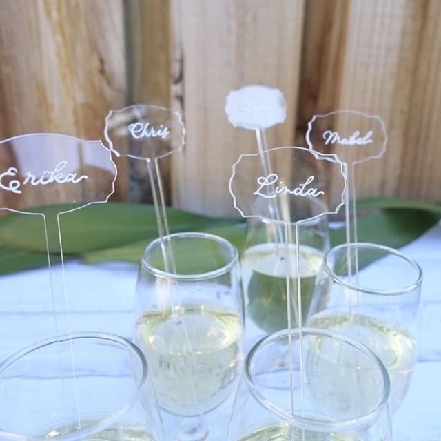 Laser Engraving 6 Inch Clear Acrylic Drink Stirrers Cocktail Swizzle Stir Sticks