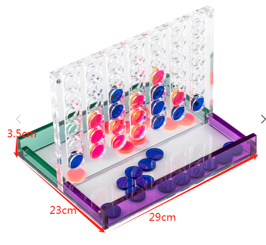 Custom Color Acrylic Connect 4 Game Set Modern Funny Acrylic 4 In A Row Game Provide Kids Entertainments