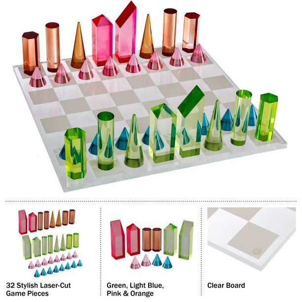 Custom Colorful Acrylic Chess Game Set Modern Acrylic Crystal Magnetic Board Game Set For Fun