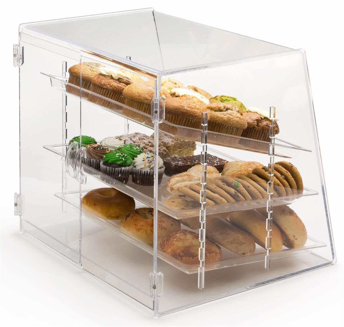 Bakery Cake Display layers Cabinet Horizontal Storage Box Bread Cookie Cupcake Doughnut Display Case