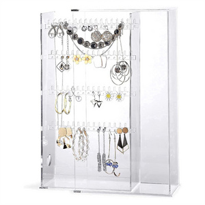 Style New Acrylic Jewelry Organizer Box Earring Holder Necklace Makeup Cosmetic Storage Box Luxury Jewelry Rack Display Stand