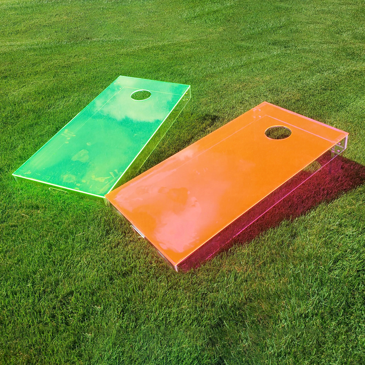 Acrylic Cornhole Game Set Outdoor Game Plexiglass Corn Holes Yard Game Acrylic Cornhole Boards Bean Bag Toss for Camping