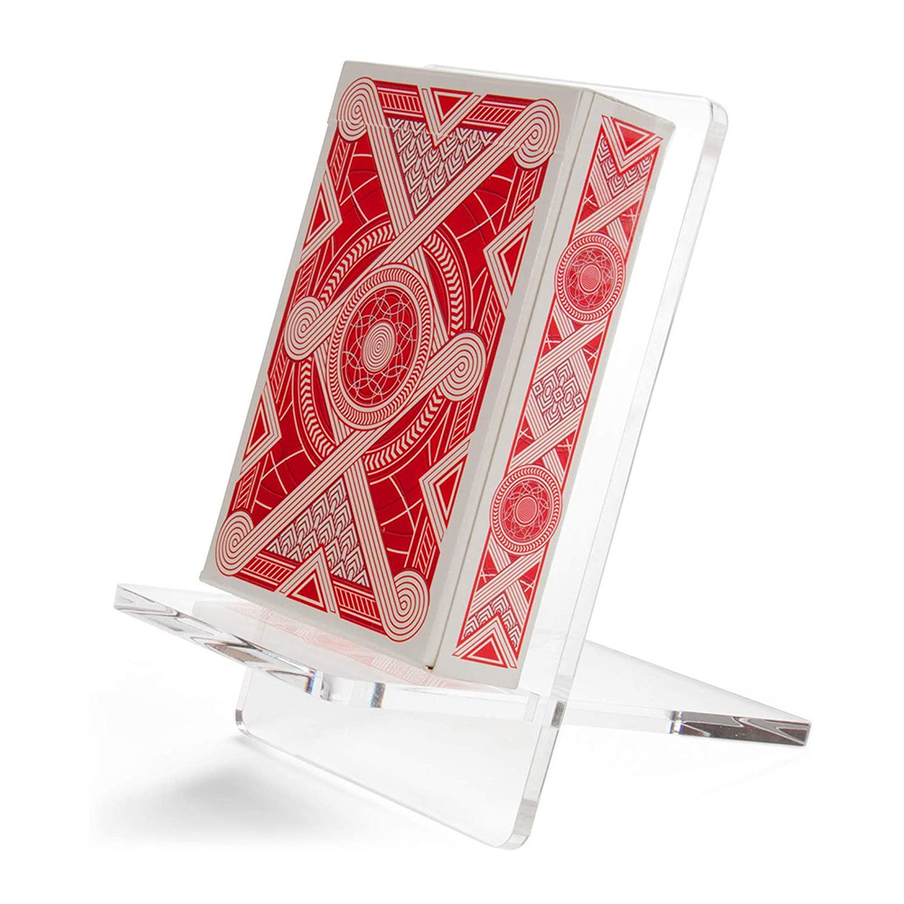 Clear PMMA Playing Card Display Rack Acrylic Single Deck Card Stand