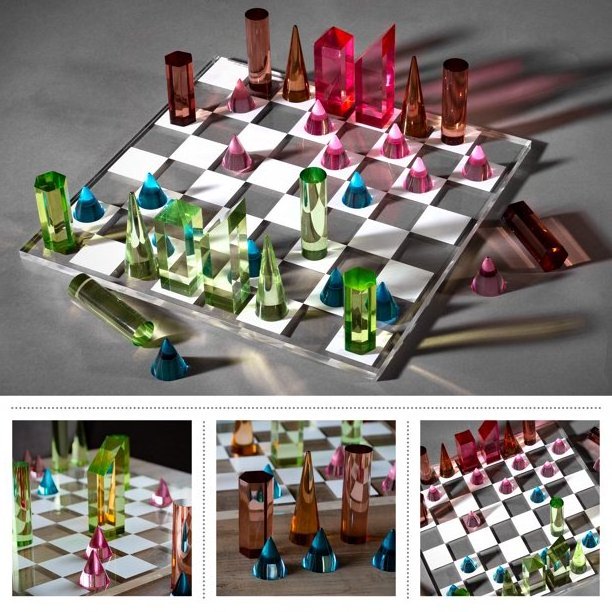 Custom Colorful Acrylic Chess Game Set Modern Acrylic Crystal Magnetic Board Game Set For Fun