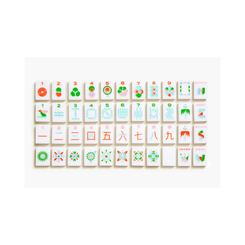 Custom Colorful Mini Acrylic Mahjong Set Modern Handmade 160 Pieces Acrylic Mahjong Tiles Game Set Decor For Family Parties