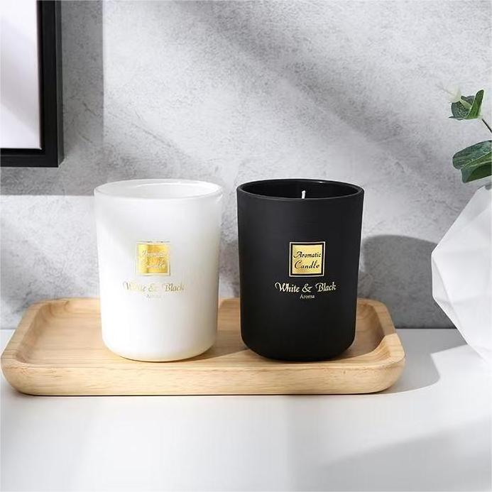 Customized Logo Large Black and White Cup Jar Aroma Home Fragrance Scented Candles Festival Aromatherapy candle