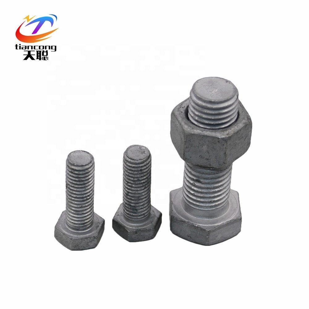 Photovoltaic  hot-dip galvanized bolts 8.8 grade high-strength hexagonal bolts