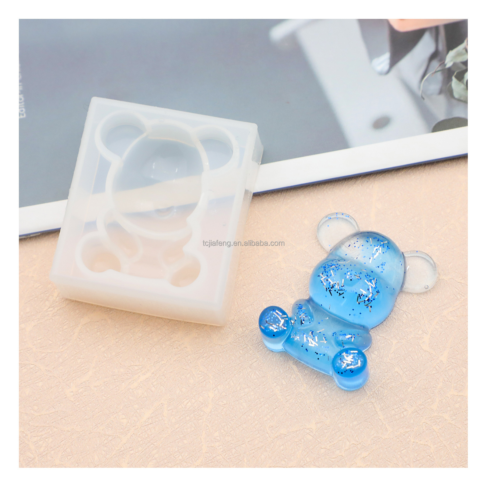 Artecho  crystal drop glue resin mold mirror bear gummy bear jewelry pendant silicone mold for DIY