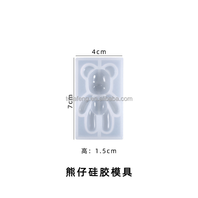 Artecho  crystal drop glue resin mold mirror bear gummy standing violent bear cute bear paw silicone mold for DIY