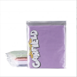 Custom cheap eva frosted zipper bag cpe transparent clothing zipper bag bra underwear ziplock t shirt  packaging bag