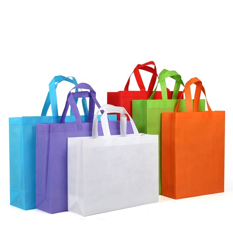 Eco Reusable Supermarket Grocery Promotion Shopping Non Woven Carry Bag Print Accept Customized Logo