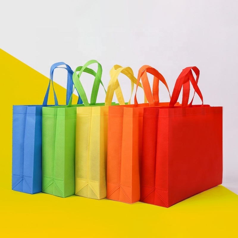 Eco Reusable Supermarket Grocery Promotion Shopping Non Woven Carry Bag Print Accept Customized Logo