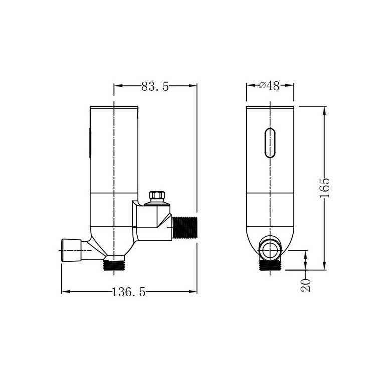 Factory Direct Auto Infrared Sensor Toilet Flush Hot Sale Wall Mounted Urinal Flusher