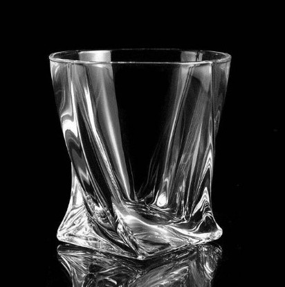 10oz Lead-free Crystal Twisted Whiskey Glasses Rock Glass