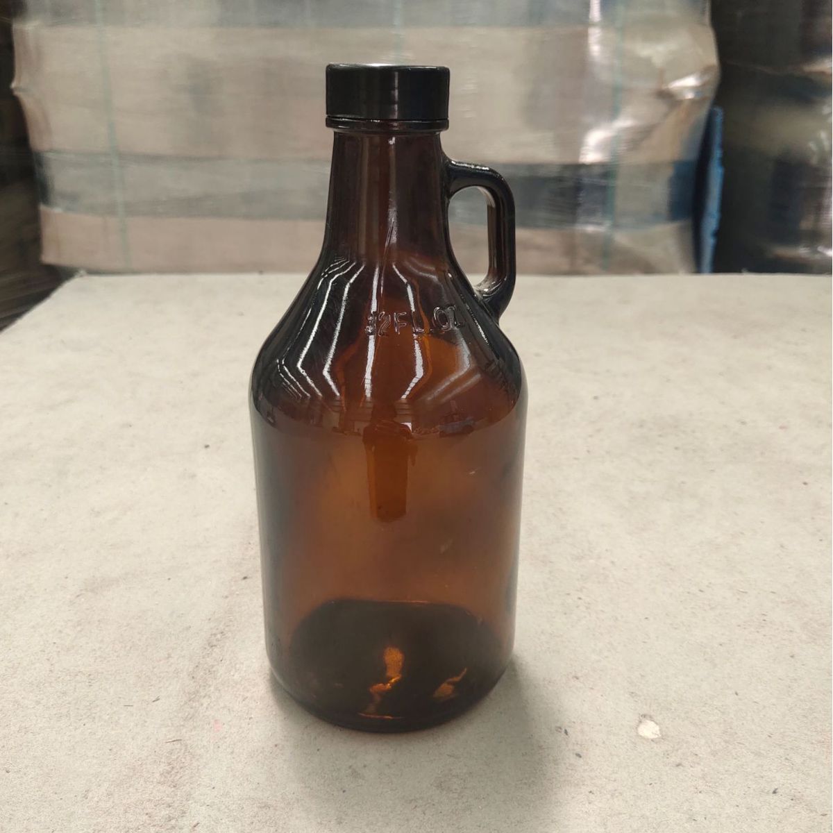 1L/32oz Large Capacity Amber Beer Growler Glass Jug Ocean Wine Bottle with Swing Top and Handle