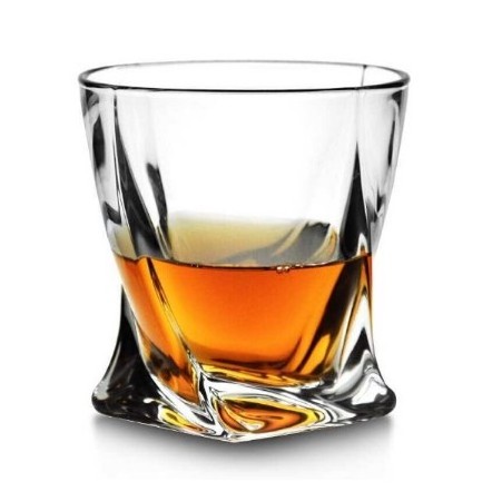 10oz Lead-free Crystal Twisted Whiskey Glasses Rock Glass