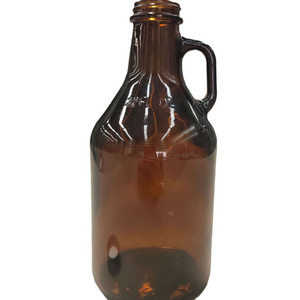 1L/32oz Large Capacity Amber Beer Growler Glass Jug Ocean Wine Bottle with Swing Top and Handle