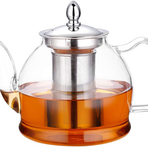 1000ml Glass Teapot with Removable Infuser, Stovetop Safe Tea Kettle, Blooming and Loose Leaf Tea Maker Set