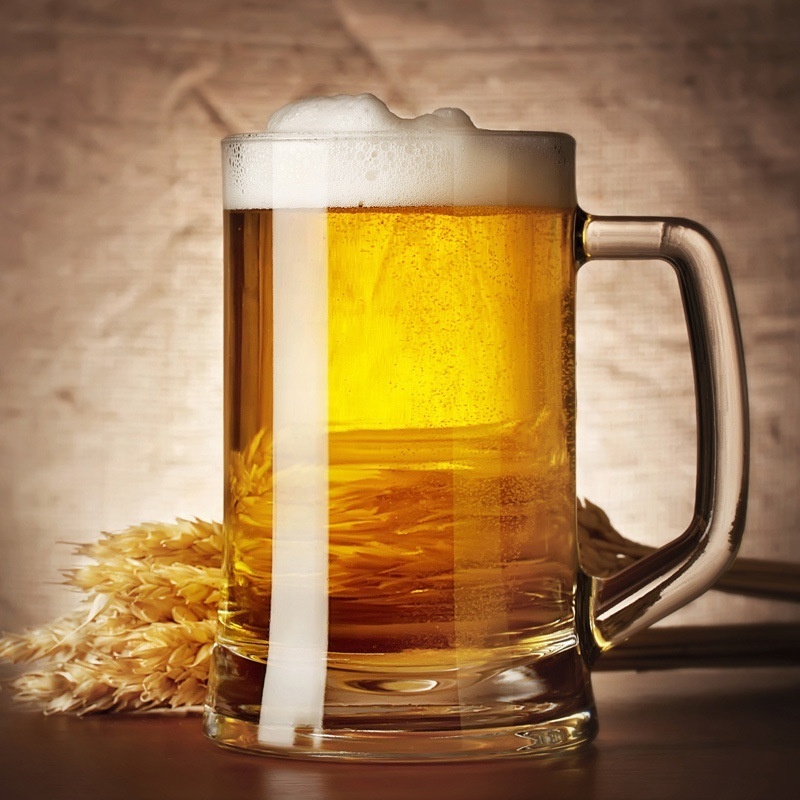 wholesale transparent glass beer mug beer glass stankard 500 ml round clear 16 oz beer glass stein with handle