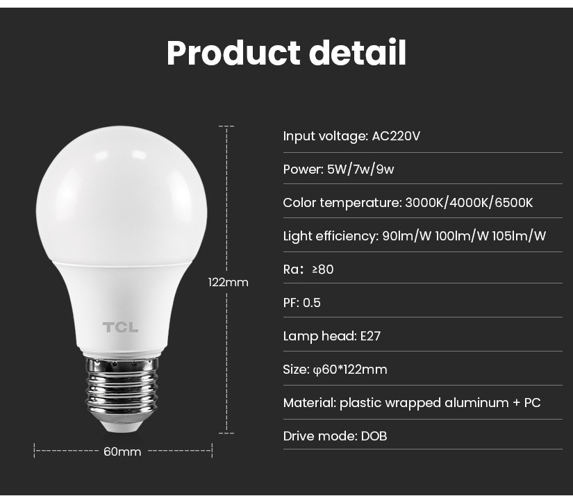 E27 5W/7W/9W/12W led bulbs energy saver light for home living room led light bulbs manufacturer led bulb wholesale