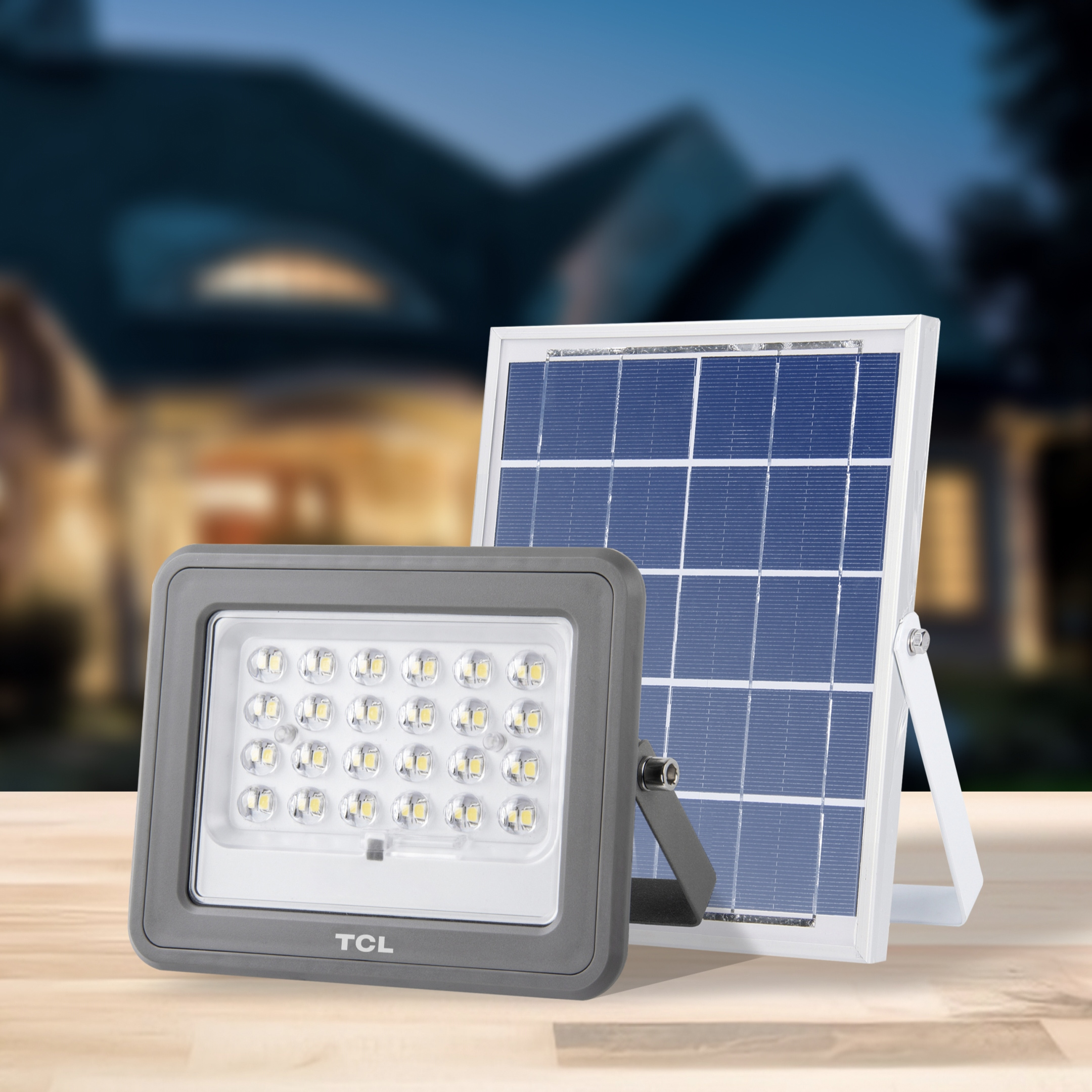 TCL outdoor IP65 waterproof 3000K/4000K/6500K motion sensor 100W/200W solar flood light outdoor floodlight