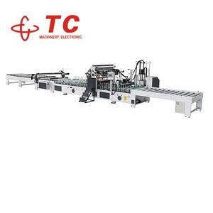 TC manufacturer woodworking machinery PUR hot melt glue Profile laminating machine for film stucking on MDF Particle board